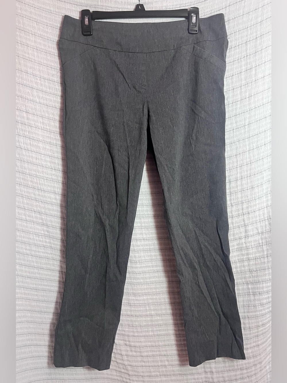 Kim Rogers Petite Straight Leg Pants in Gray